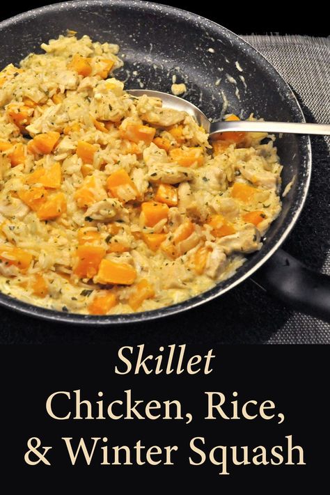 Rice And Squash Recipe, Simple Quick Dinner, Chicken Basmati Rice, Easy Dinner For 2, Butternut Squash Rice, Easy Skillet Dinner, Yummy Casserole Recipes, Chicken And Butternut Squash, Dinner For 2