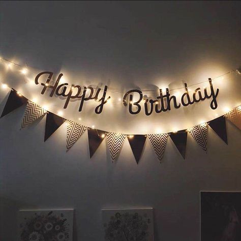 Surprise Birthday Decorations, Birthday Decorations At Home, Simple Birthday Party, Happy Birthday Decor, Birthday Room Decorations, Birthday Letter, Simple Birthday Decorations, Birthday Wall, Happy Birthday Lettering