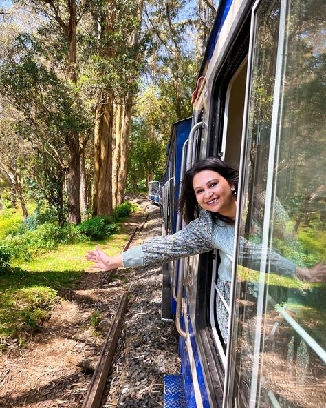 The best things in life are the people you love, the places you go & the memories you make ✨🧿🌿🌾 #OotyDiaries #TheHappyPostcard #PostcardsFromOoty 👗 : @wanderlustbysahiba [#ooty #ootytrip #ootydays #ootytrain #girlswhotravel #indiantravelblogger #girlsborntotravel #travelinspo #travelindia #indiaclicks #natgeoindia #indiatravelgram #shotoniphone15pro ] Ooty Train Photography, Train Photo, Poses For Pictures Instagram, Photo Stills, Poses Women, Best Things In Life, Ooty, Train Photography, Darjeeling