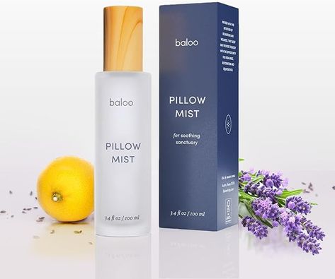 Amazon.com: Baloo Pillow Mist - Lavender, Chamomile, and Lemon Linen Spray - Calming Aromatherapy Mist for Bedding - Natural Pillow Mist for Sleep - 100ml : Health & Household Pillow Mist, Pillow Spray, Natural Pillows, Linen Spray, Bed Sheets, Aromatherapy, Mist, Lavender, Lemon