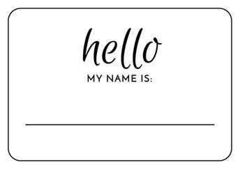 My Name Is Name Tag, Name Tag Sticker, Wedding Name Tags, Name Tag Templates, Tag Sticker, Wave Goodbye, Wedding Name, Tag Template, Networking Event