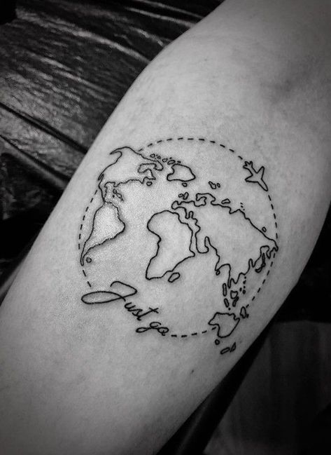 📌 @blacksnowflakee World Map Tattoo, World Map Tattoos, Globe Tattoos, Map Tattoo, Airplane Tattoos, Map Tattoos, Inspiration Tattoos, Cat Tattoos, Tiny Tattoo