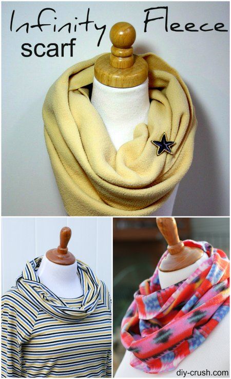 Fleece Sewing Patterns, Infinity Scarf Tutorial, Fleece Scarf, Scarf Tutorial, Sewing Fleece, Womens Clothing Patterns, Diy Scarf, Sewing Gifts, Jersey Knit Fabric