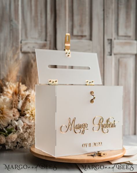 $160.00 Acrylic Card Box Wedding, Gold Card Box Wedding, Frozen Wedding, Box Wedding Card, Wedding Gift Card Box, Personalized Wedding Card Box, Wedding Strawberries, Modern Wedding Gifts, Wedding Wishing