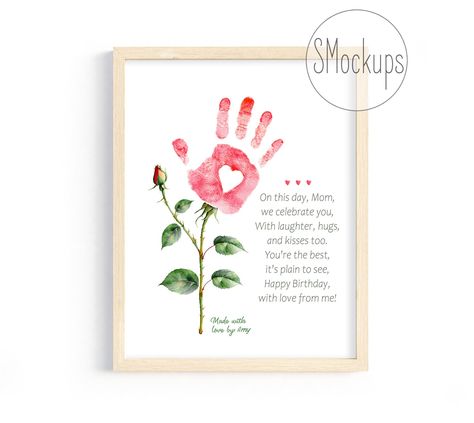 Nanny Crafts, Mothers Day Handprint, Flower Handprint, Handprint Poem, June Crafts, Babysitting Crafts, Handprint Gifts, Children Crafts, Father Gifts