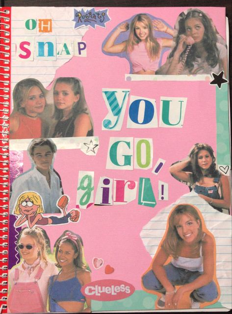 2000s Scrapbook Aesthetic, Scrapbook Ideas Y2k, 2000s Yearbook Theme, Magazine Journal Ideas, Y2k Journal Ideas, Y2k Yearbook Theme, Y2k Journal Aesthetic, 90s Scrapbook Aesthetic, 90s Scrapbook