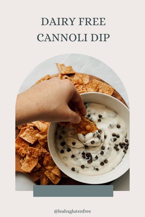 Dairy Free Cheesecake Dip, Dairy Free Cannoli Dip, Dairy Free Cannoli Filling, Vegan Cannoli Dip, Dairy Free Tailgate Food, Party Food Dairy Free, Dairy Free Cannoli, Gluten Free Cannoli Recipe, Canoli Dip Recipe