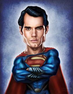 Man of Steel Caricature Caricature Superhero, Dennis Jones, Superman Drawing, Norman Rockwell Paintings, Celebrity Artwork, Caricature Sketch, Disney Cartoon Characters, Funny Caricatures, Celebrity Caricatures