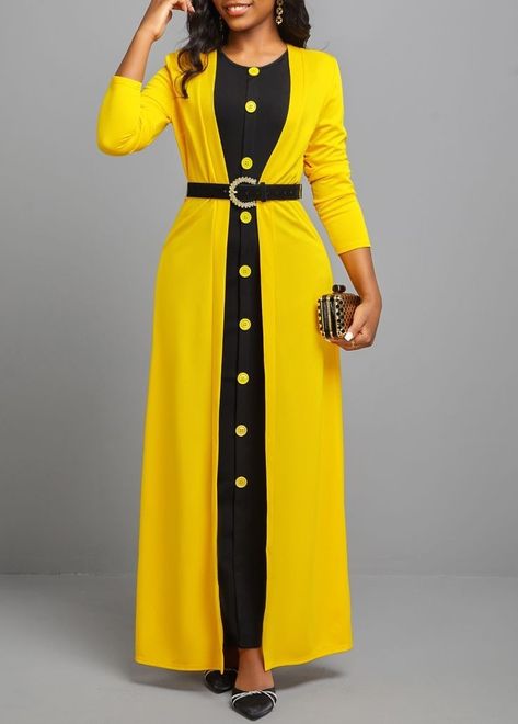 Long Church Dresses, Native Dresses, Gown With Belt, Official Dress, Latest Dress For Women, Classy Gowns, Maxi Dress Wedding Guest, Yellow Long Sleeve, Fashion Dresses Online