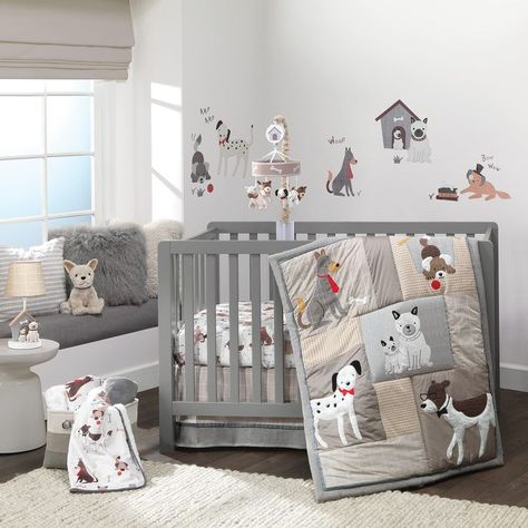 Lambs & Ivy Bow Wow Gray/Tan Dog/Puppy Nursery 3-Piece Baby Crib Bedding Set Grey Crib, Puppy Nursery, Lambs & Ivy, Baby Crib Bedding Sets, Baby Boy Room Nursery, Crib Skirt, Baby Crib Bedding, Woodland Friends, Nursery Crib