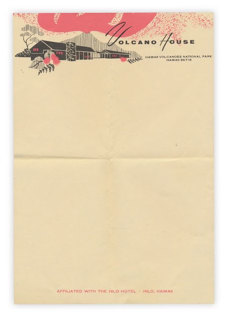 Forgotten Bookmarks: Volcano House Vintage Hotel Stationary, Hotel Letterhead, Vintage Letterhead, House Hawaii, Volcano House, Vintage Hotels, Letterhead Design, Portfolio Inspiration, Web Graphic Design