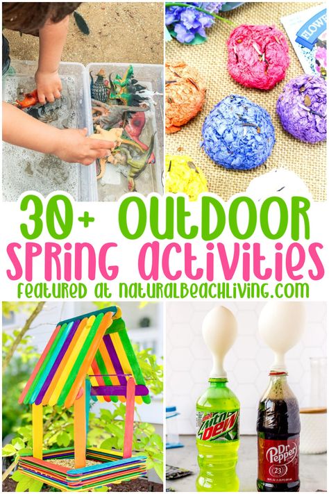 Outside Spring Activities For Preschool, Spring Break Daycare Activities, Outdoor Spring Activities For Preschool, Spring Activities For School Age Kids, Weekly Summer Themes, Spring Activity For Kids, Outdoor Spring Activities, Outdoor Activities For Preschoolers, January Preschool Crafts