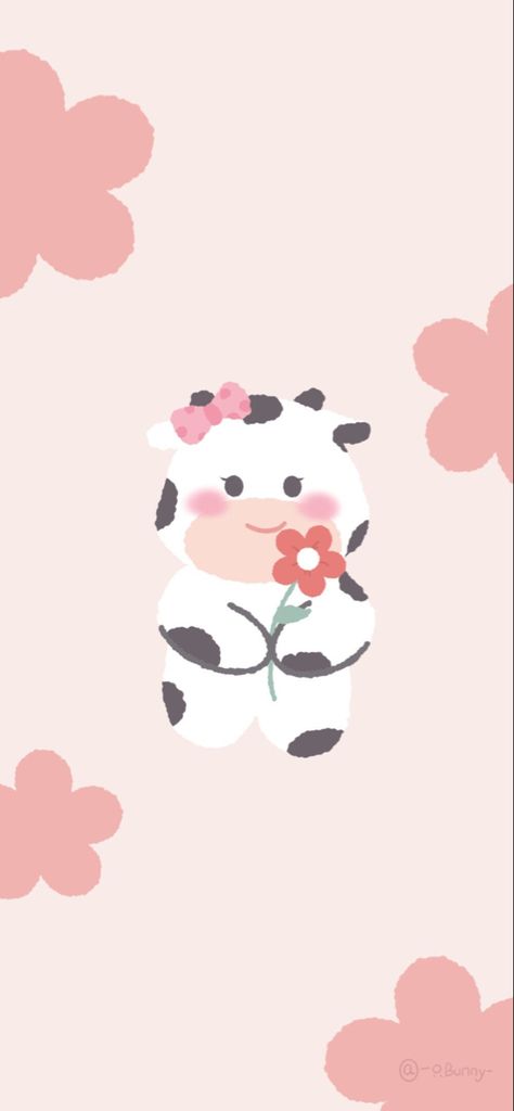 Korean Cartoon, Cow Wallpaper, Pink Cow, Cute Friend Pictures, Minimalist Wallpaper, Cute Backgrounds, Animal Wallpaper, Cute Friends, Friend Pictures