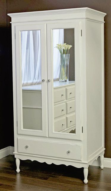 bedroom armoire with mirror Muebles Shabby Chic, Mirrored Armoire, Restored Furniture, Mirrored Doors, Antique Wardrobe, Bedroom Armoire, Shabby Chic Dresser, Redo Furniture, Furniture Inspiration