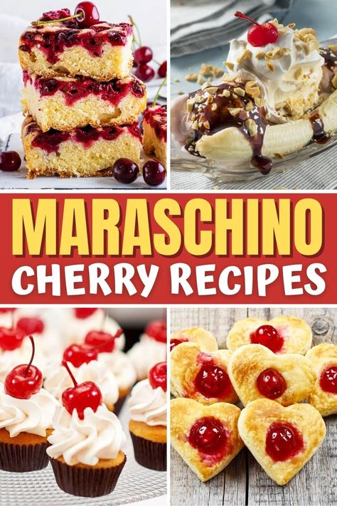 Desserts With Maraschino Cherries, Recipes Using Maraschino Cherries, Marchino Cherry Recipes, Maraschino Cherry Recipes, Maraschino Cherry Cake, Maraschino Cherries Recipes, Cherries Recipes, Fresh Cherry Recipes, Hawaiian Banana Bread