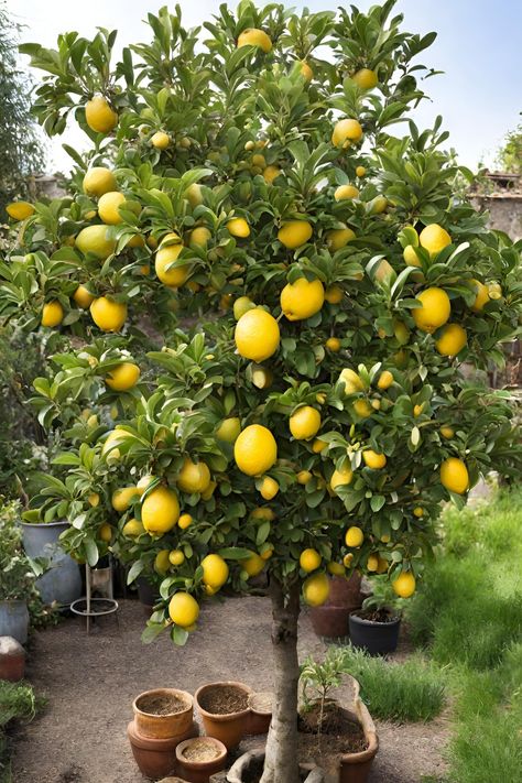 #lemons Food Garden Aesthetic, Fruit Garden Aesthetic, Fruit Garden Ideas, Fruit And Vegetable Garden Aesthetic, Fruit Trees Backyard Aesthetic, Lemon Tree Orchard, Backyard Citrus Trees, Lemons Tree, Gardening Fruits