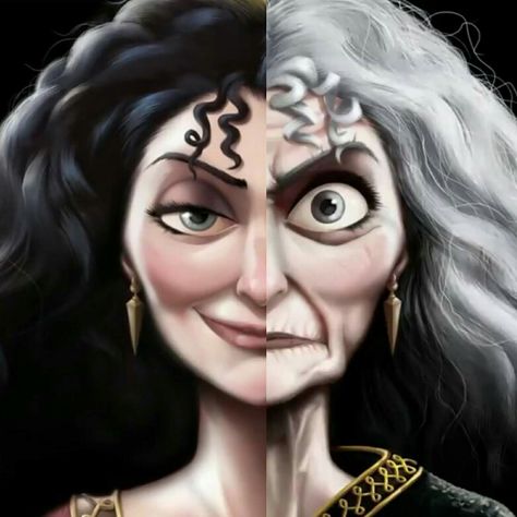 Mother Gothel Tattoo, Mother Gothel Drawing, Elderly Costume, Serena Valentino, Tangled Mother Gothel, Drawing Body Proportions, Old Witch, Mother Gothel, Evil Disney