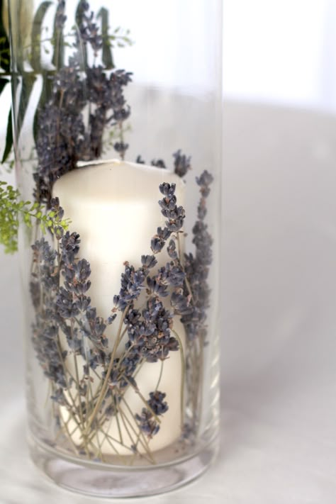 #flowers #makeflowers #wedding #yellow #provance #purple #centerpieces #lavender Lavender And Candle Centerpieces, Wedding Lavender Theme, Lavender Wedding Centerpieces, Moss Crafts, Lavender Centerpieces, Lavender Theme, Wedding Reception Table Decor, Purple Wedding Centerpieces, Purple Centerpieces