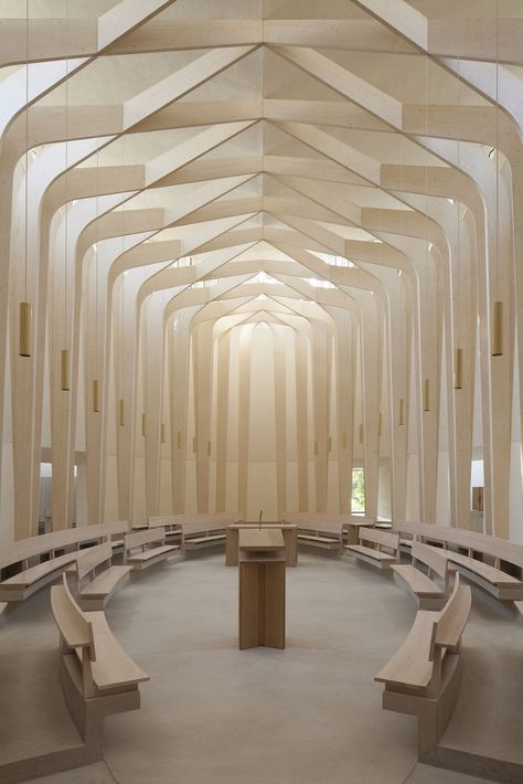 Bishop Edward King Chapel | Projects | Níall McLaughlin Small Chapel Interior Design, Christian Interior Design, Chapel Interior Design, Chapel Architecture, Contemplation Space, Chapel Interior, Sto Nino, Chapel Ceiling, Soviet Architecture