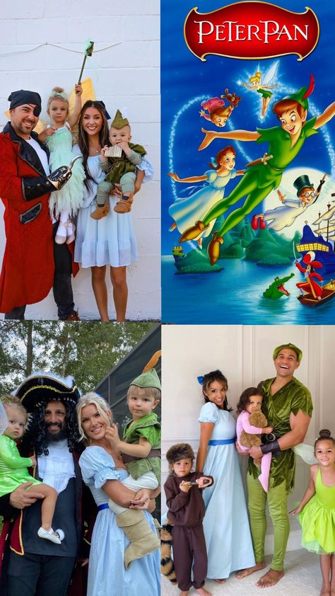 #peterpan #familycostume Peter Pan Group Costume, Peter Pan Family Costume, Peter Pan Kostüm, Peter Pan Play, Cheer Camp, Group Costumes, Birthday Kids, Family Costumes, Spirit Week