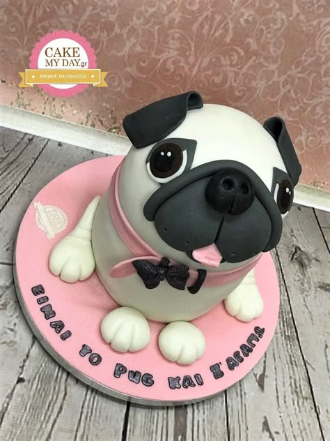 Pug Dog Cake Pug Dog Cake Pug Dog Cake, Dogs Cake, Puppy Birthday Cakes, Pug Cake, Cake Designs For Kids, Dog Birthday Cake, Animal Cakes, Dog Cakes, Dog Cake