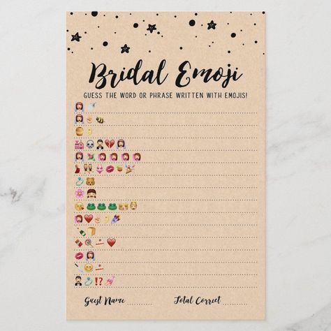 Bridal emoji game with Answers Bridal shower game - Popular Zazzle Product! Best choice, tags : #invitations, #tshirt, #card, #InvitationsCard, #legging, #trending, #holiday Emoji Game, Emoji Games, Guess The Word, Wedding Shower Games, Bachelorette Games, Engagement Party Decorations, Bridal Shower Game, Wedding Games, To The Moon And Back