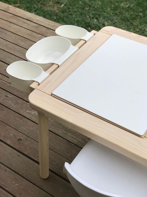 Upgrade the FLISAT children's table with a simple mod Ikea Dundra Table Hack, Flisat Table Inserts Diy, Ikea Lego Table Hack, Ikea Flisat Table Hack, Diy Flisat Insert, Toddler Craft Table, Flisat Table Hack, Ikea Flisat Hack, Ikea Office Furniture