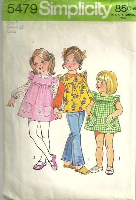 Vintage Sewing Patterns Children, Toddler Smock, 1970s Sewing Patterns, Girls Smocked Dresses, Vintage Kids Clothes, Sewing Patterns Vintage, Child Clothes, Girls Sundress, Girls Smock