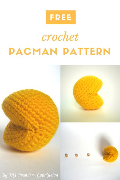 The Ideal Crochet Sphere – Ms Premise-Conclusion Crochet Pacman, Pacman Ghost, Crochet Game, Nom Nom Nom, Crochet Sunflower, Kawaii Crochet, Fun Crochet Projects, Crochet Keychain, Crochet Bunny