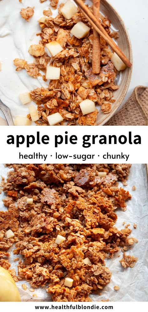 Apple Cinnamon Breakfast Bars, Apple Pie Granola Recipe, Apple Cinnamon Recipes Healthy, Home Grown Apple Recipes, Apple Apple, Healthy Cinnamon Snacks, Apple Cereal, Apple Recipes Healthy Dinner, Fall Granola Bars