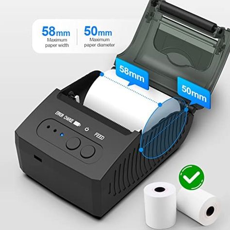 Luqeeg Portable Printer Receipt, 58mm Paper Width 2000mAh Rechargeable Thermal Label Printer,with Thermal Printer Paper,for Office and Small Business Check more at https://dealinfo.in/luqeeg-portable-printer-receipt-58mm-paper-width-2000mah-rechargeable-thermal-label-printerwith-thermal-printer-paperfor-office-and-small-business/ Card Printer, Thermal Label Printer, Pop Up Advertising, Portable Printer, Business Check, Thermal Labels, Windows System, Thermal Printer, Chinese Characters