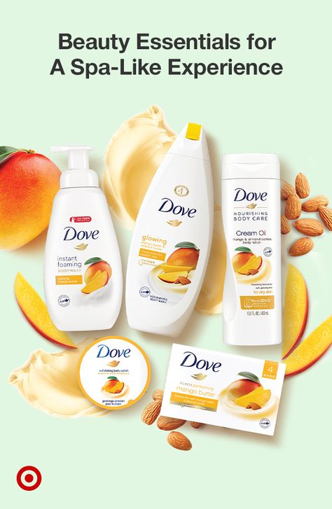 Dove Glowing Body Wash, Dove Cream Oil, Dove Mango Body Wash, Dove Body Care Routine, How To Smell Like Mango All Day, Best Dove Body Wash, Dove Mango, Dove Body Care, Dove Body Polish