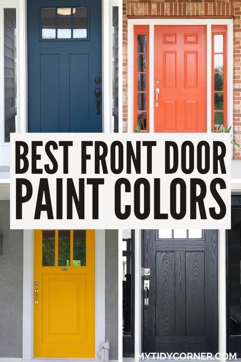 Collage of different paint colors for front doors.