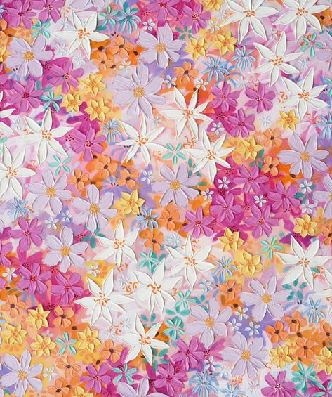 Fun Widget Pictures, How To Paint Textured Flowers, Floral Painting Tutorial, Textured Flower Painting, Flower Wall Painting, Flower Painting Acrylic, Cute Easy Paintings, Floral Paintings Acrylic, Canvas Flowers