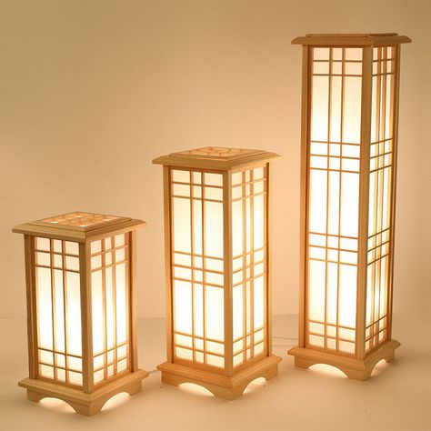 Japanese Style Living Room, Retro Floor Lamps, Cheap Floor Lamps, Modern Japanese Style, Decorative Floor Lamps, Wood Lamp Shade, Creative Lamps, Floor Lamp Bedroom, Wood Floor Lamp