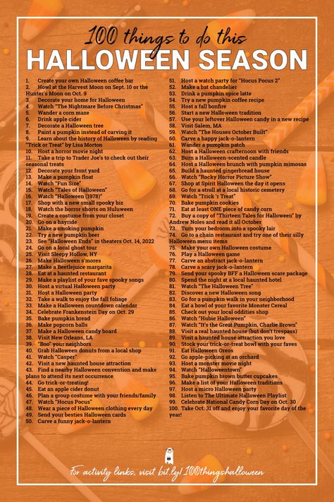 Halloween Things To Do, Fall Bonfire, Halloween Countdown Calendar, Leftover Halloween Candy, Halloween Movie Night, Halloween Songs, Halloween Traditions, Dark Street, 100 Things To Do