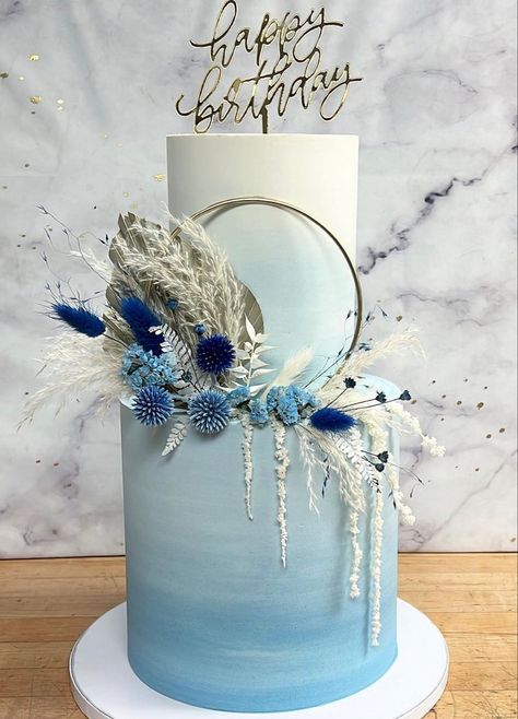 Blue Silver Wedding Cake, Cake Catalogue, Blue Wedding Cakes, Cake Chart, Wedding Cake Designs Simple, Bridal Cakes, Blue Silver Weddings, Cream Wedding Cakes, Buttercream Birthday Cake