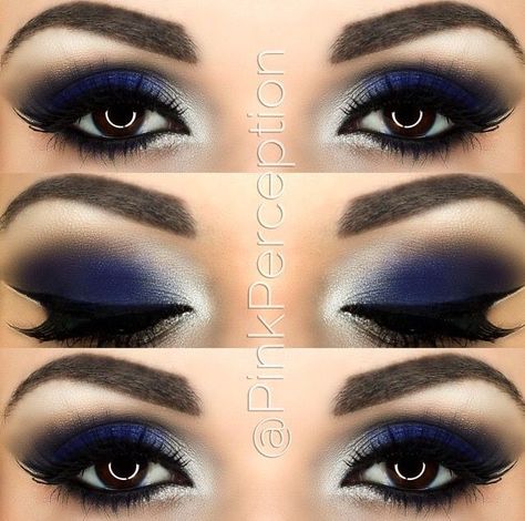 Machiaj Smokey Eyes, Smoky Eye Makeup Tutorial, Eyebrow Shapes, Blue Smokey Eye, Blue Makeup Looks, Eyebrow Threading, Smink Inspiration, Beauty Make-up, Makijaż Smokey Eye