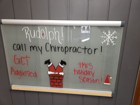 Patient Appreciation Ideas Chiropractic, New Year Chiropractic Quotes, Chiropractic Office Christmas Decorations, Halloween Chiropractic Jokes, Chiropractic Christmas Humor, Christmas Chiropractic Quotes, Chiropractic Christmas, Halloween Chiropractic Boards, Christmas Chiropractic Boards