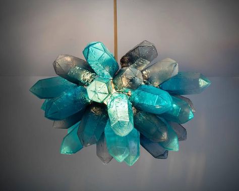 Illuminated Crystal Cluster by Jeff Zimmerman, USA, 2016 6 Jeff Zimmerman, Long Chandelier, Crystal Cave, Iconic Furniture, Aesthetic Rooms, Crystals In The Home, Beautiful Lighting, Black Chandelier, Crystal Decor