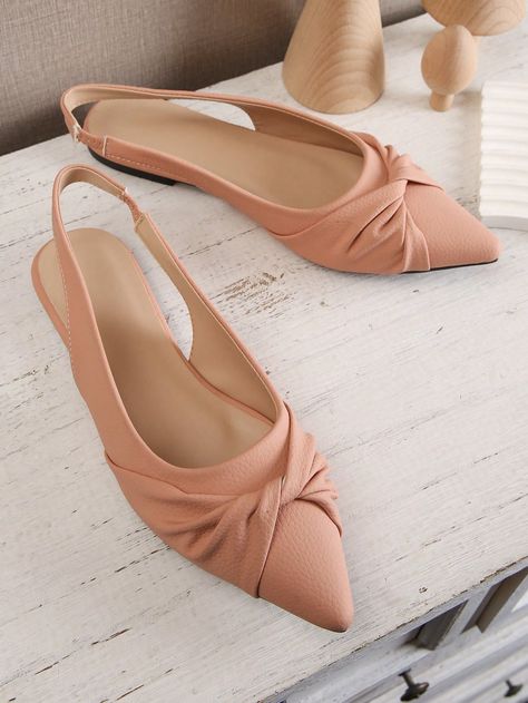 Work Flats, Corporate Attire, Women Flats, Slingbacks, Pink Shoes, Pumps Flat, Flat Shoes, Dusty Pink, Womens Flats