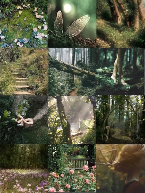 Woodland Fae Aesthetic, Whimsical Nature Aesthetic, Elf Fairy Aesthetic, Faerieland Aesthetic, Enchanted Forest Moodboard, Fairy Aesthetic Moodboard, Fairy Core Moodboard, Magic Fairy Forest, Light Fae Aesthetic