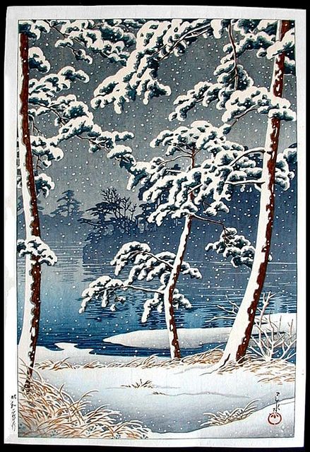 'Senzoku Pond' (1928) woodblock print by Hasui Kawase by Plum leaves, via Flickr Kamikochi, Japanese Block Print, Kawase Hasui, Japanese Woodcut, Arte Folk, Art Chinois, Japanese Art Prints, Japanese Illustration, Japon Illustration