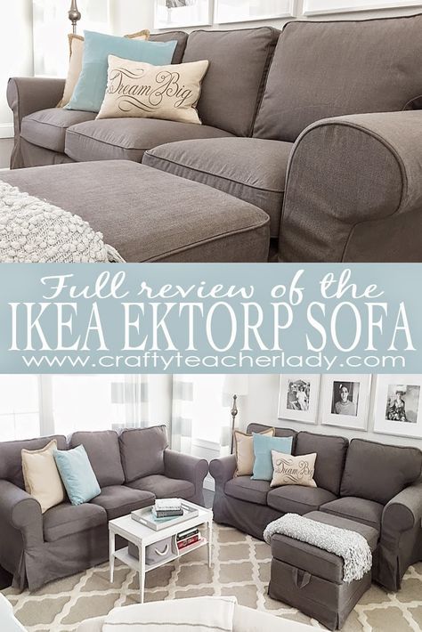 Full detailed review of the IKEA Ektorp Sofa Series with pictures of used sofa next to brand new sofa as well as pictures of the assembly process. Great read! Ikea Ektorp Sofa, Ektorp Sofa, Ikea Ektorp, Ikea Living Room, Ikea Sofa, Sofa Review, Ideas Hogar, Living Room Grey, New Living Room