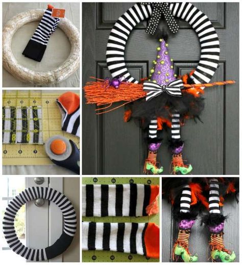 Couronne sorcière sur son balai.15 idées de couronnes DIY pour Halloween qui vont vous faire froid dans le dos Couronne Halloween, Porta Halloween, Couronne Diy, Hallowen Party, Deco Halloween, Wreath Inspiration, Halloween Door Decorations, Halloween Quotes, Halloween Door