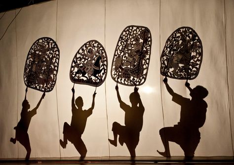 South East Asian shadow puppetry Shadow Puppet Theatre, Wave Drawing, Shadow Theatre, Cambodian Art, Chinese Dance, Puppet Theatre, Puppet Making, Art Appliqué, Puppet Theater