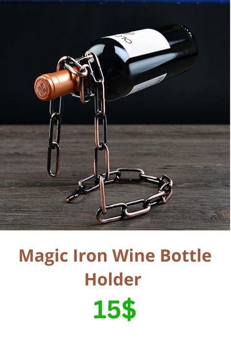 Create a mesmerizing display with the CdyBox Magic Iron Wine Bottle Holder Stand Rack. This unique and artistic wine rack creates the illusion of a floating bottle, making it a conversation starter and a stunning decoration for your kitchen or home. Perfect for wine lovers, this wine holder is designed to balance and hold your favorite 750ml bottle. Get yours today and add a touch of magic to your space! #WineLovers #MagicWineRack #HomeDecor Wine Bottle Holder, Wine Holder, Wine Bottle Holders, Bottle Holder, Bottle Holders, Wine Lovers, Wine Rack, Wine Bottle, Floating