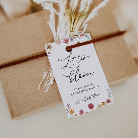 Let Love Bloom Bridal Shower Favors, Love Is In Bloom Bridal Shower Favors, Let Love Bloom Bridal Shower Theme, Let Love Bloom, Love Is In Bloom, Seed Wedding Favors, Floral Cards Design, Elegant Wedding Favors, Bridal Shower Flowers