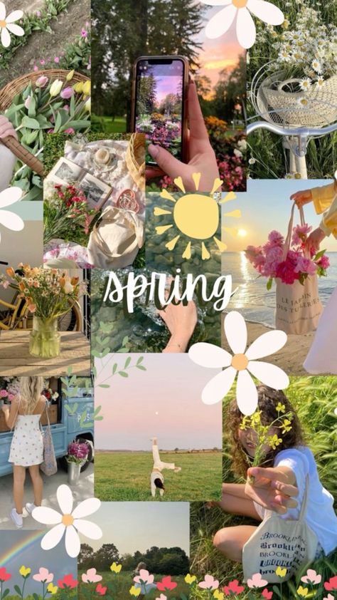 #spring #springcollage #springaesthetic #flowers #easter Spring Aesthetic 2024, Spring Aesthetic Homescreen, Cute Wallpapers For Spring, Spring Inspiration Moodboard, Spring Moodboard Aesthetic, Spring Glow Up, Spring Activities Aesthetic, Spring Mood Board Aesthetic, Spring Aesthetic Collage