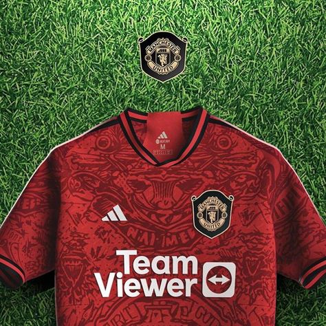 IK-RO DESIGN ® on Instagram: "🔴 A tribute to the legacy. Manchester United Home kit concept! 👹 Siga @ikrodesign Introducing the newest shirt, where the burning passion of Manchester United meets elegant design. 🖤🔥 Rate 1-10🔥 Vibrant red comes to life with subtle black details, while the golden crest shines with pride. A vintage pattern, evoking glorious memories yet carrying a gaze towards the future. Let's together write more unforgettable chapters of this story #ManchesterUnited #MUFC Manchester United Concept Kit, Manchester United Kit, Manchester United Home Kit, Manchester United Poster, Soccer Vintage, Profile Dark, Burning Passion, Anime Photo Profile Dark, Anime Photo